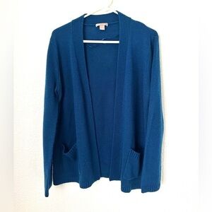 White Stag Cardigan Women’s L Blue Knit Long Sleeve Open Front Sweater